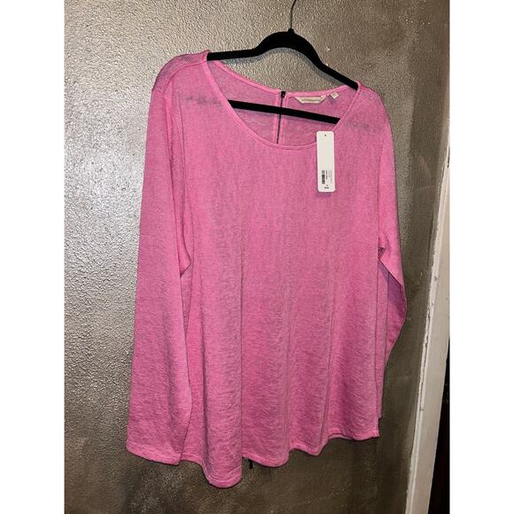 Soft Surroundings Audley Full Back Exposed Zipper Fuchsia Pink Long Jacket - Picture 3 of 8